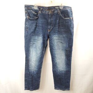 Sean Jean Mens Athlete Tapered Stretch Sz W40 L30 Dark Blue Wash Jeans